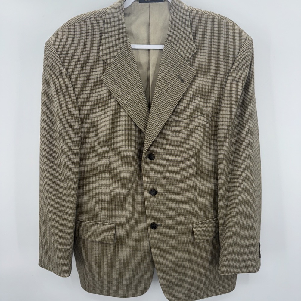 Givenchy Monsieur Mens Blazer 100%‎ Worsted Wool Brown/Gold Size 42R Suit Jacket